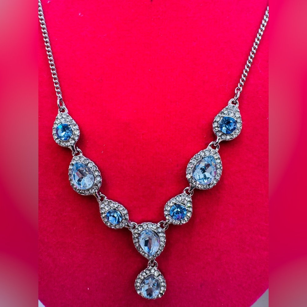Vintage Givenchy Faux Blue Topaz Necklace